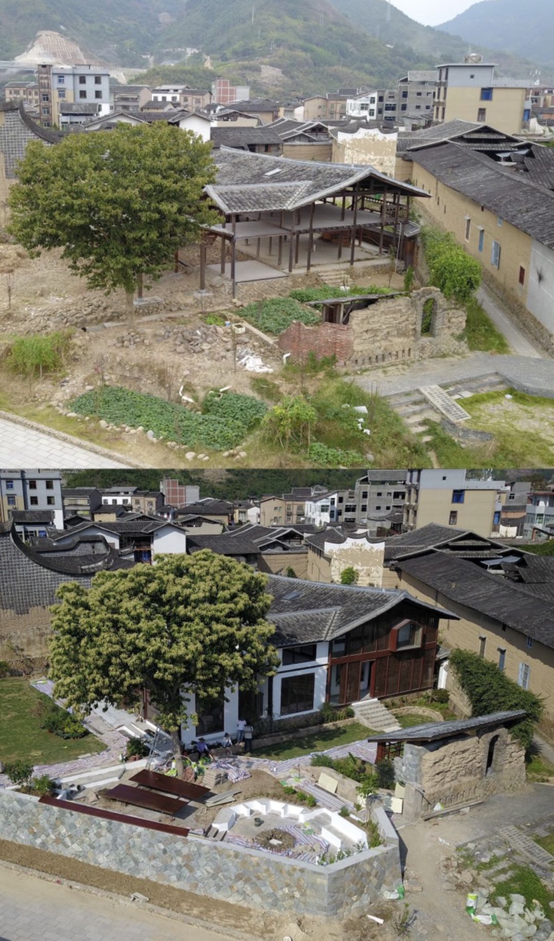 黎照居前后對照圖。永泰縣委宣傳部供圖