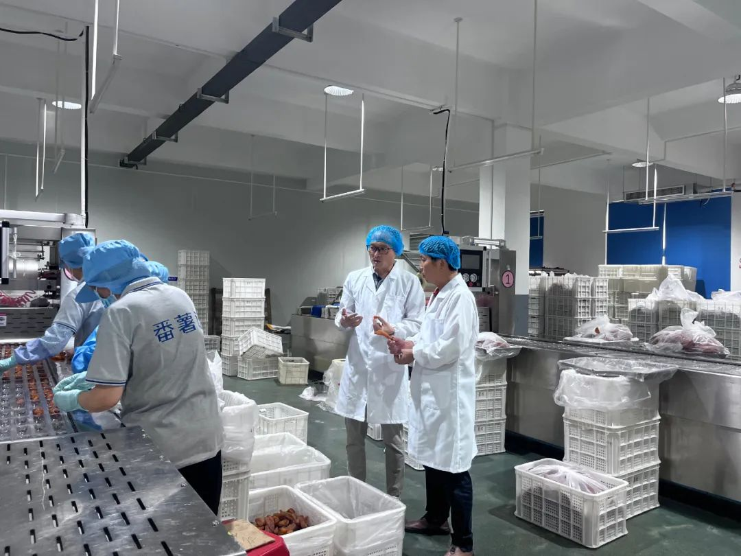 掛鉤領(lǐng)導(dǎo)和企業(yè)負(fù)責(zé)人走進(jìn)地瓜加工車間。連城縣委組織部供圖