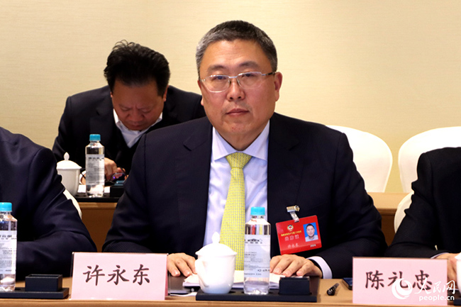 福建省政協(xié)委員、福建省新階聯(lián)會長許永東。人民網(wǎng)記者 林盈攝