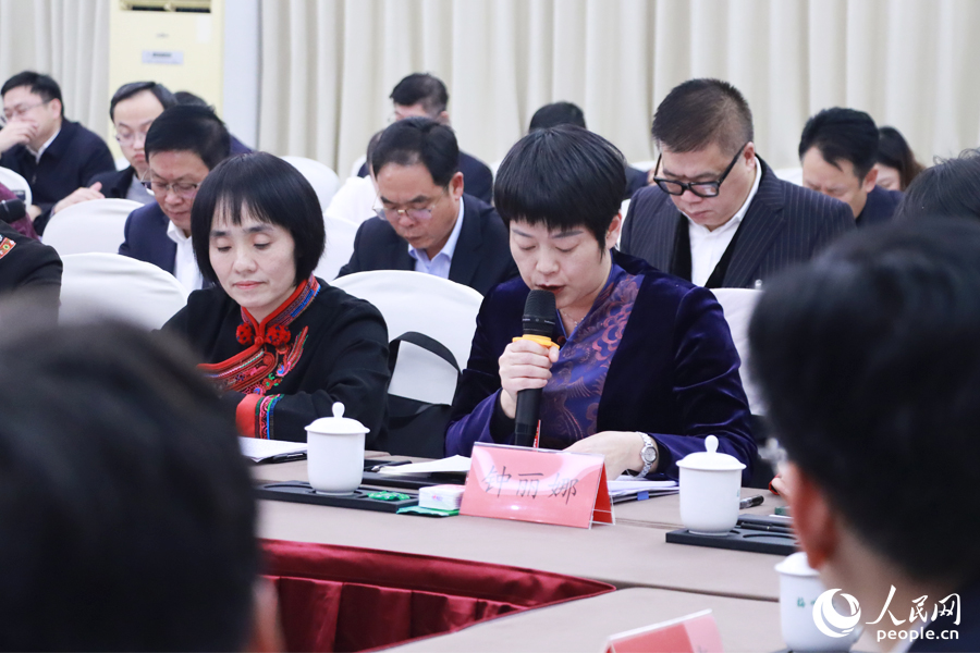 與會(huì)代表在代表團(tuán)會(huì)議中踴躍發(fā)言。人民網(wǎng)記者 劉卿攝