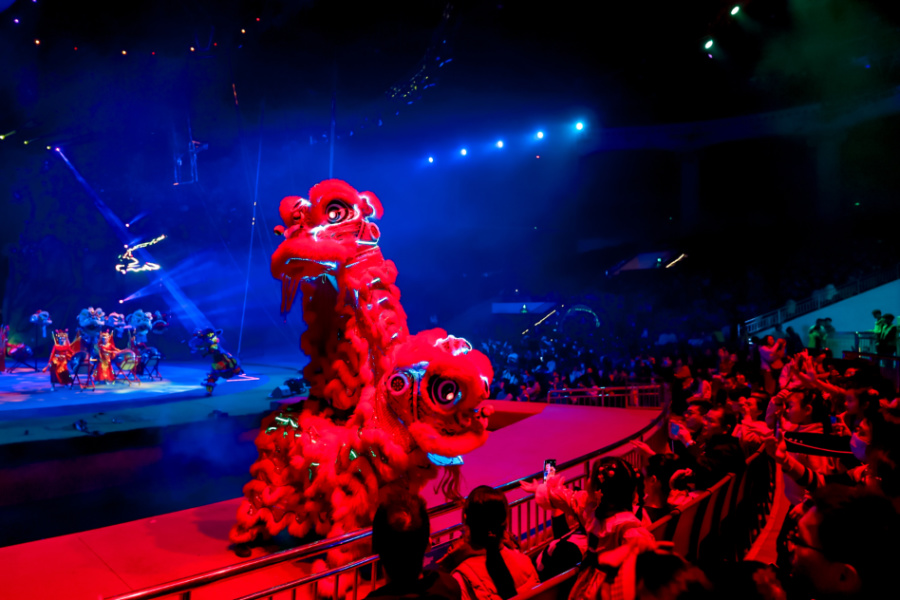 醒獅互動為觀眾們送上新年祝福。主辦方供圖