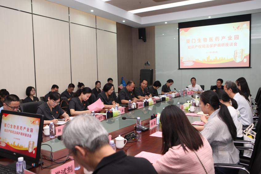 兩級(jí)法院在工作站成立座談會(huì)上聽(tīng)取企業(yè)意見(jiàn)和建議。海滄法院供圖