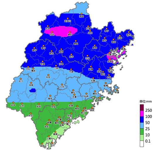 6月13日08時-14日08時降水預(yù)報。圖片來源：福建氣象