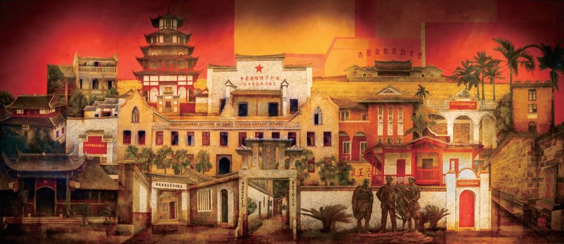 《紅色耀八閩》（陳列于福建省革命歷史紀(jì)念館一樓大堂）。福建省文旅廳供圖