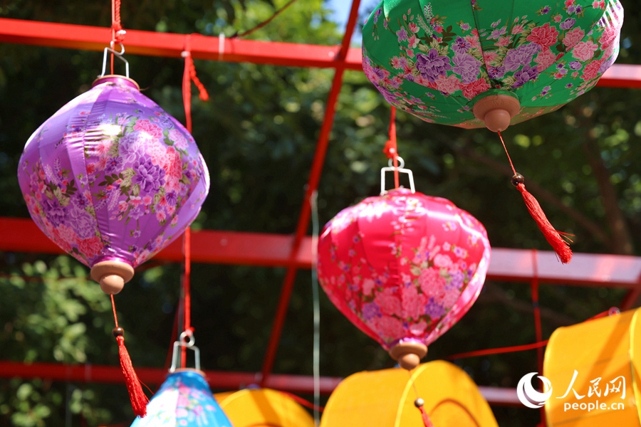 集美新城市民廣場，別樣掛飾傳遞新春之美。人民網(wǎng)記者 陳博攝