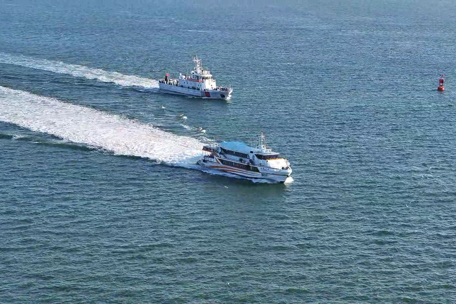 2025年春運期間，廈金“小三通”客運航線每日航次增加至24班。廈門海事局供圖