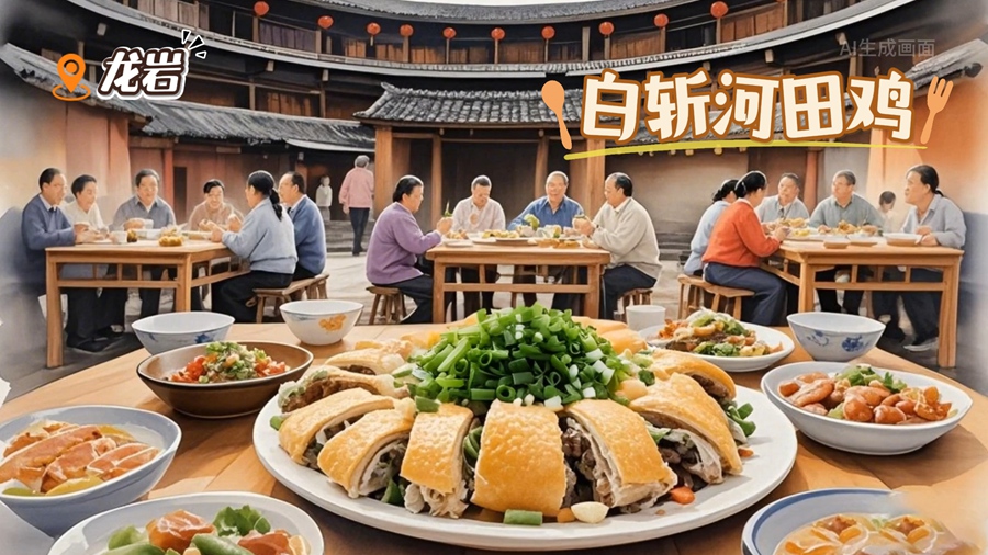 AI生圖·龍巖白斬河田雞