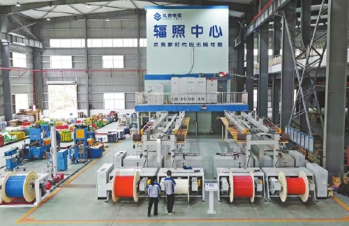禮恩科技電纜生產(chǎn)車間。（受訪者供圖）