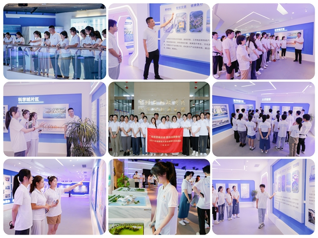 實踐隊隊員在泉州臺商投資區(qū)城市建設規(guī)劃館參觀