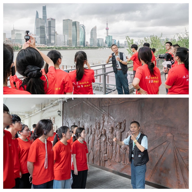 實踐隊師生在楊浦濱江工業(yè)帶調(diào)研學習