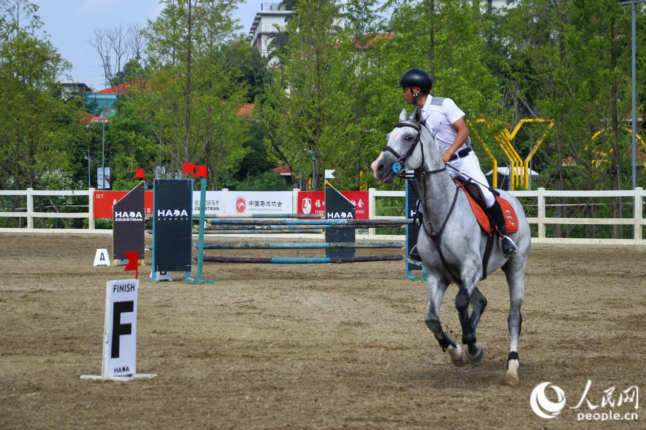 兩岸青年在馬術比賽中同臺競技。實習生 薛之睿攝