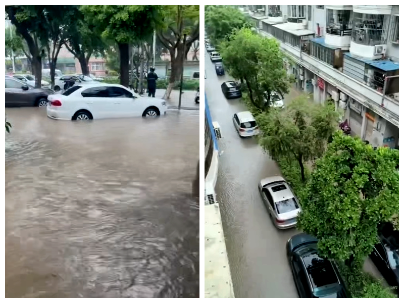 暴雨后的建昌商業(yè)廣場小區(qū)。小區(qū)業(yè)主吳女士供圖