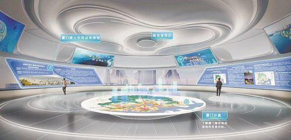 線下規(guī)劃展覽館的“廈門大沙盤”也被搬到線上。