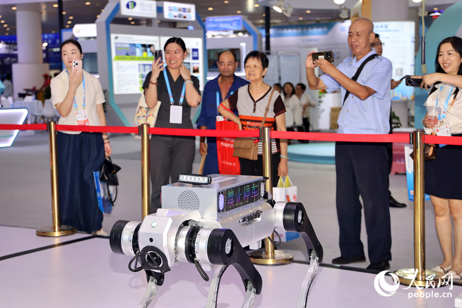 機器狗引得過往觀眾駐足圍觀。人民網記者 陳博攝