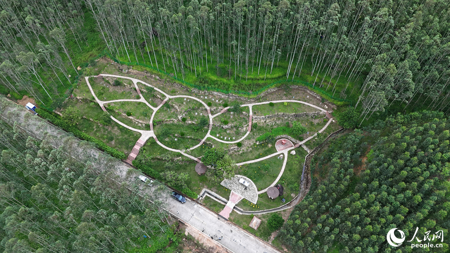 湖珠村生命公園選址于低效果林地，依山就勢(shì)進(jìn)行改造，突出“節(jié)地、生態(tài)、公益”。人民網(wǎng) 李昌乾攝