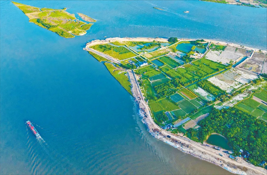 閩江干流防洪提升工程（龍祥島段）。林雙偉攝