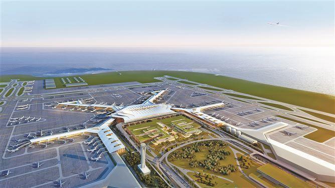 廈門翔安國際機(jī)場效果圖。翔安區(qū)融媒體中心供圖