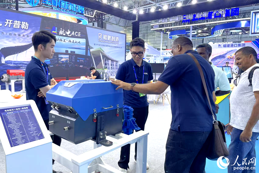 大會期間，不少海外參會者參觀咨詢。人民網(wǎng)記者 林盈攝