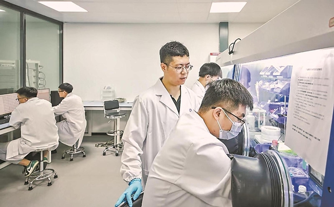 清源創(chuàng)新實驗室博士后在實驗室操作臺前工作（融媒體記者林勁峰 攝）